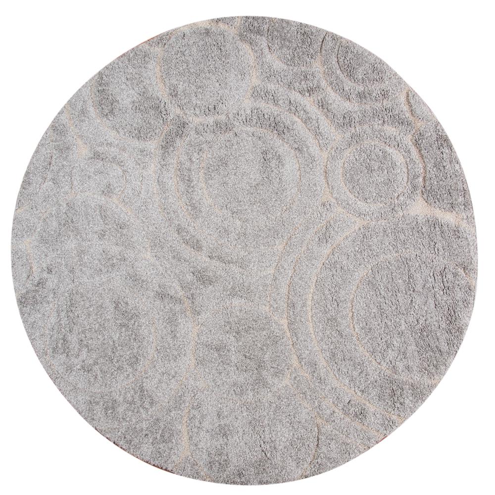 Amer Rugs Sharin Gray Circles 6 Ft 7 In X Round Area Rug