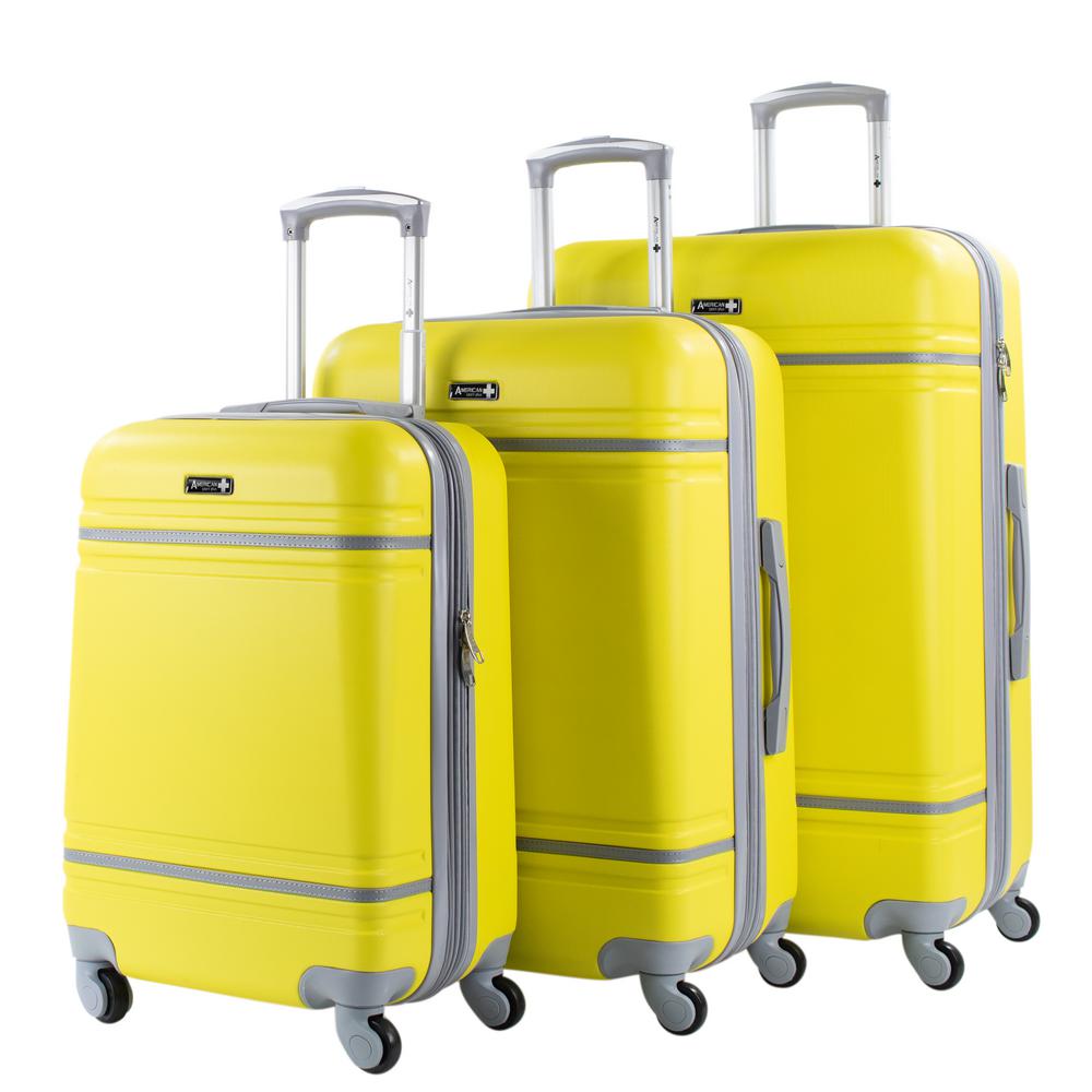 American Sport Plus Varsity 3Piece Yellow/Grey Expandable Hardside