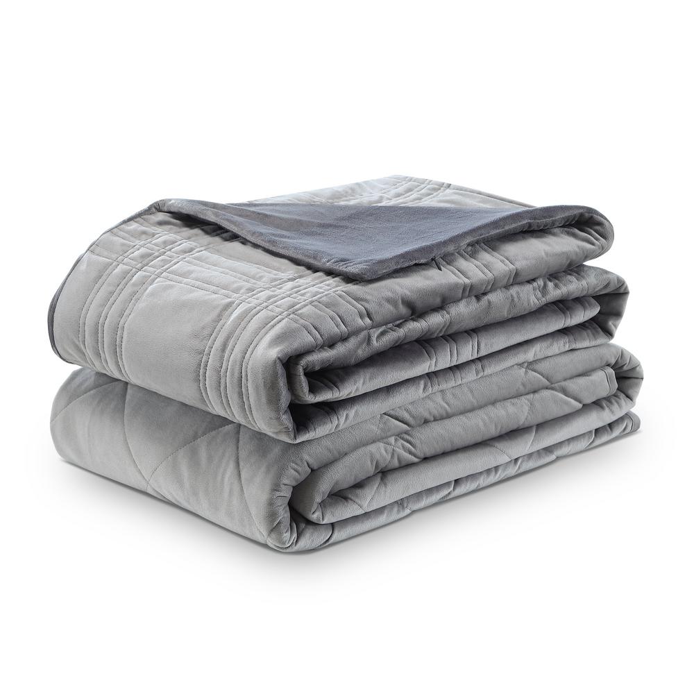 Unbranded Ekon Grey 72 in. x 80 in. 15 lb. Weighted Blanket-B17120