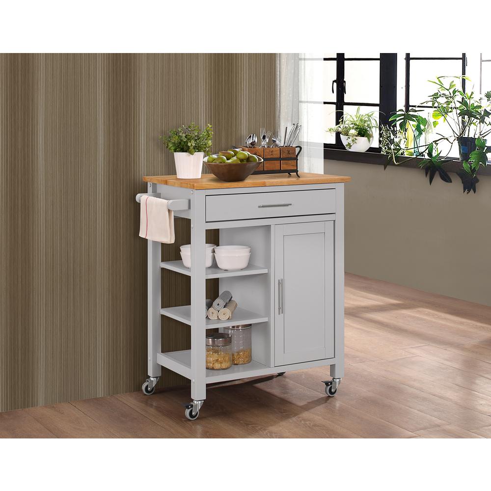 4D Concepts Gray Kitchen Cart with Storage-43029 - The Home Depot