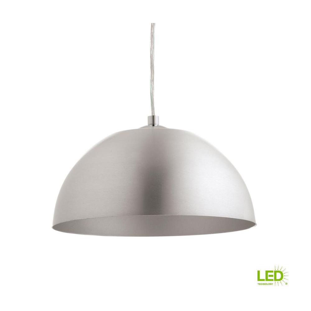 Progress Lighting Dome Collection 9 Watt Satin Aluminum Integrated Dome Collection 9 Watt Satin Aluminum Integrated Led Pendant