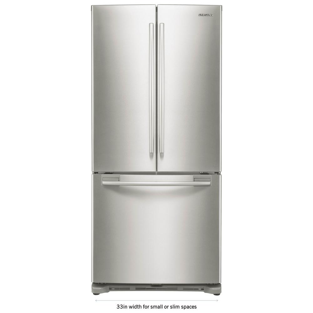 Samsung 33 in. W 17.5 cu. ft. French Door Refrigerator in Stainless Steel and Counter Depth-RF18HFENBSR-2 - The Home Depot