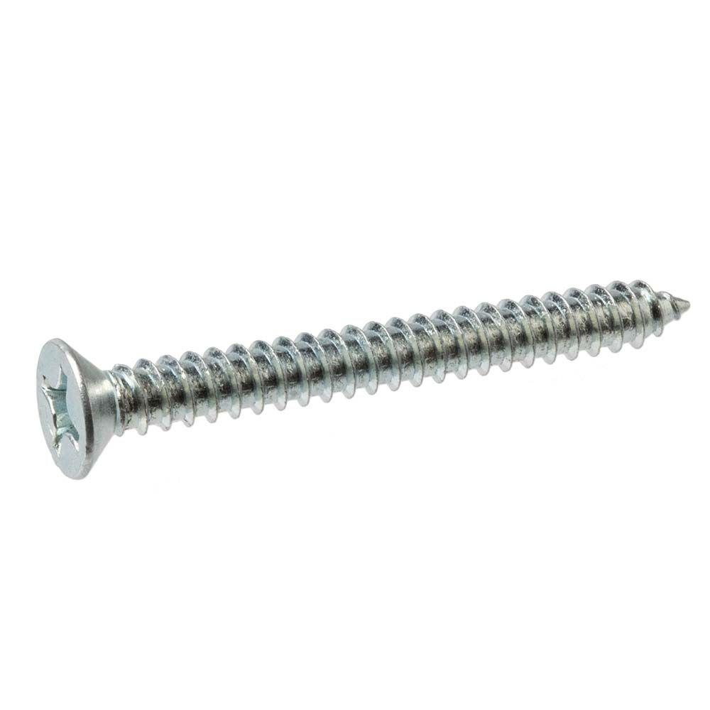 Zinc Plated Finish 2-1/2 Length Phillips Drive Steel Self-Drilling Screw Pack of 100 #10-16 Threads Flat Head
