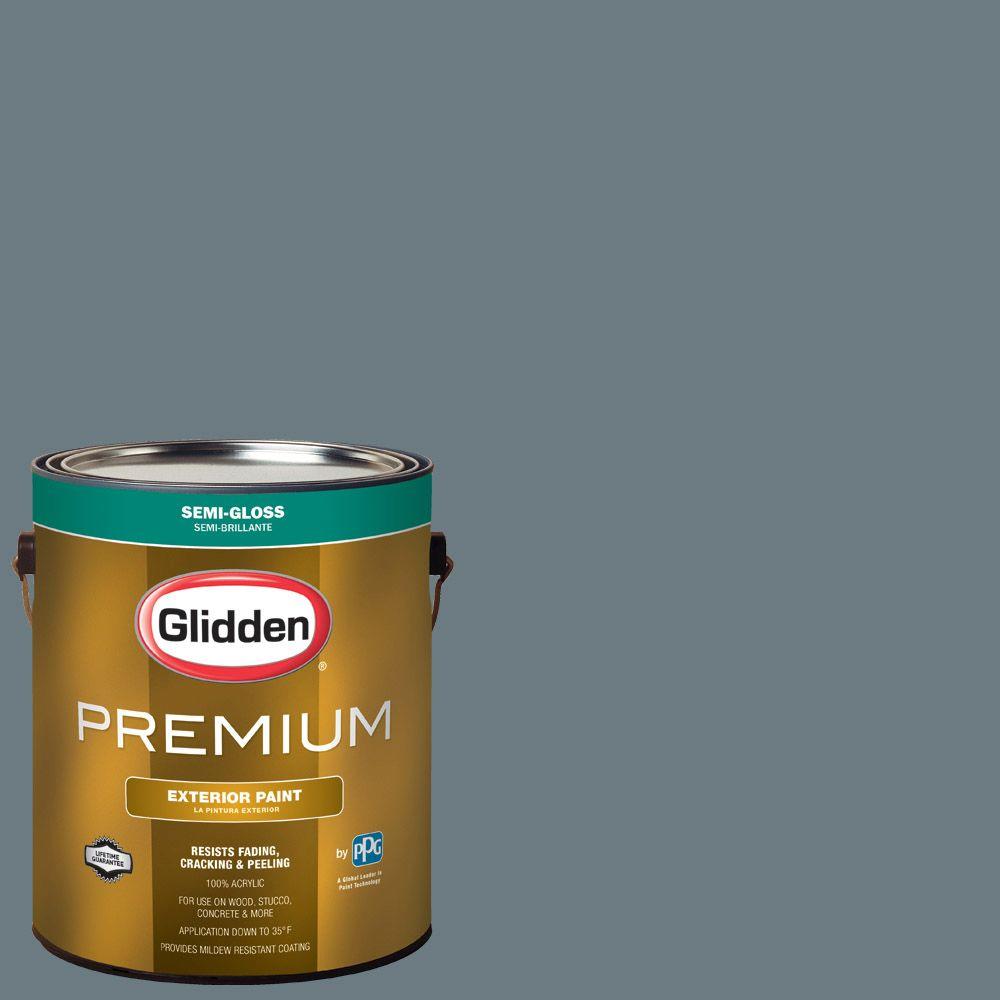 Glidden Premium 1 Gal Hdgcn34 French Grey Semi Gloss Latex Hdgcn34 French Grey Semi Gloss Latex Exterior Paint