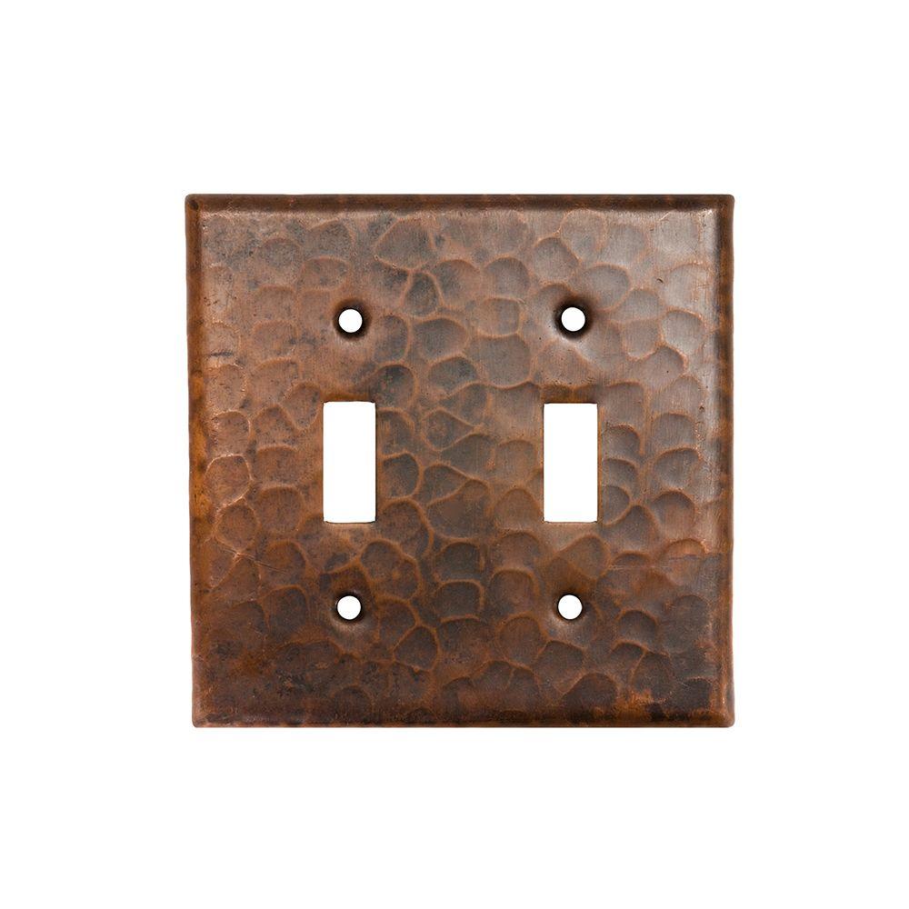 Premier Copper Products 2 Gang Hammered Toggle Switch Plate Premier Copper Products 2 Gang Hammered Toggle Switch Plate Oil Rubbed Bronze Quantity St2 Pkg2 The