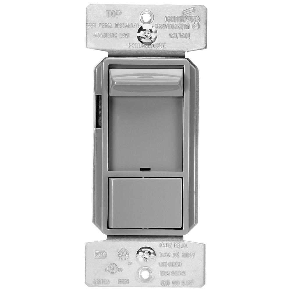 Eaton AL Series 300Watt Dimmable LED/CFL AllLoad Slide Dimmer, Gray