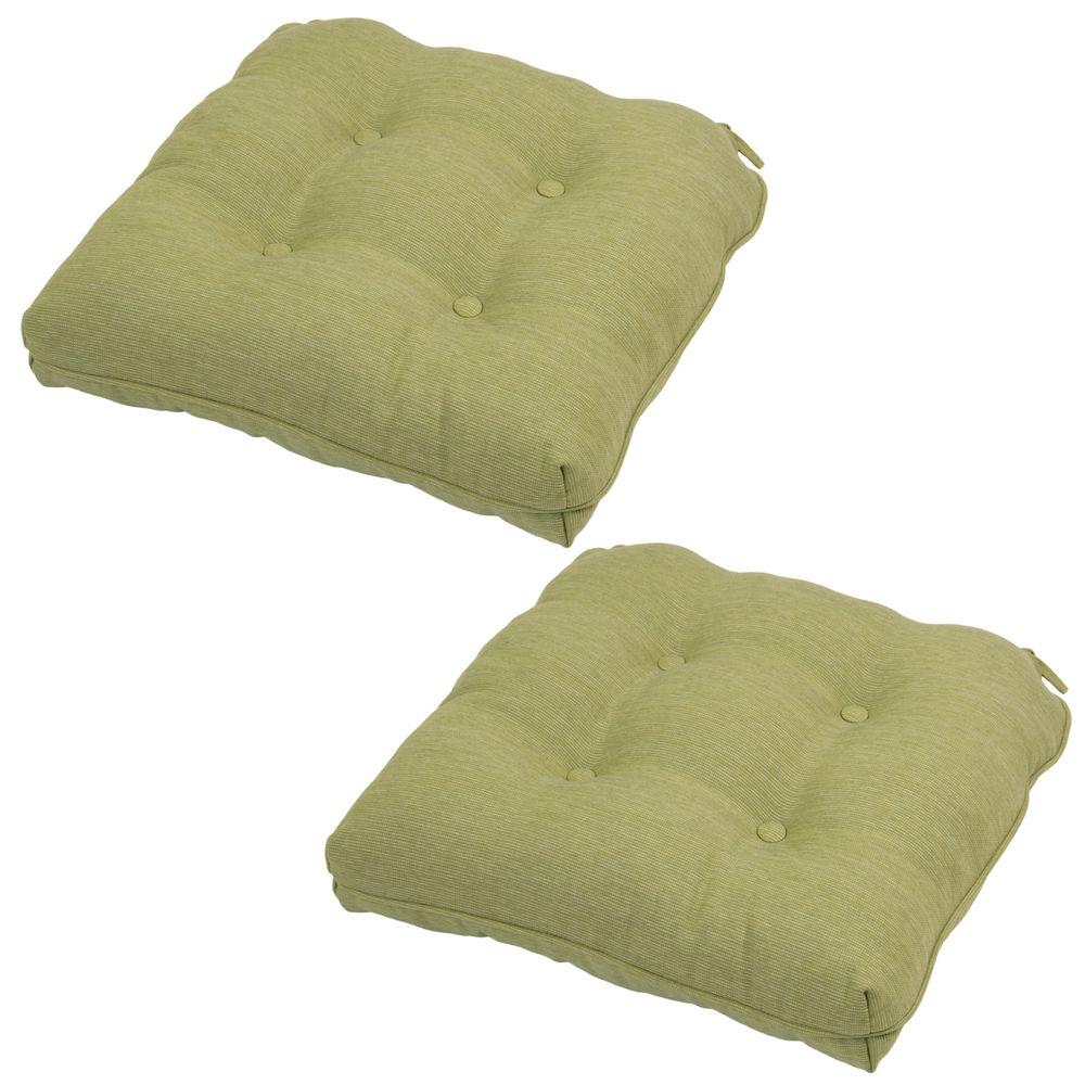 Tufted Green Outdoor Seat Cushions Chair 20 5 X Outdoor Chair Cushion In Standard Luxe Solid 2 Pack