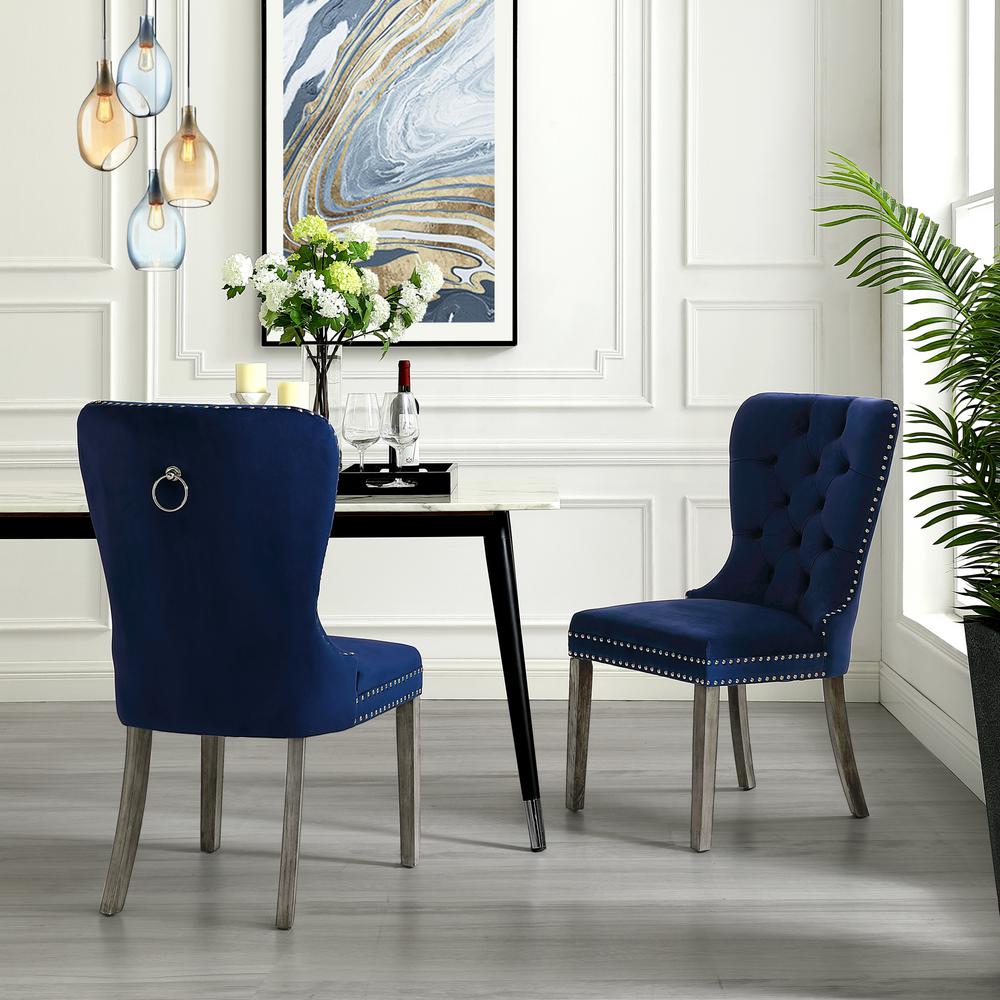 blue dining chairs