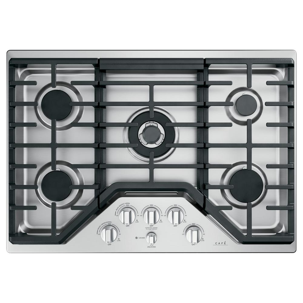 Cafe 30 In Gas Cooktop In Stainless Steel And Brushed Stainless