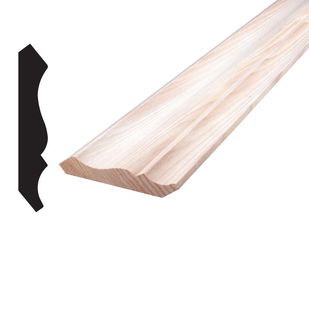 Alexandria Moulding 9/16 in. x 3-1/4 in. x 96 in. Mixed Grain Hemlock Crown Moulding