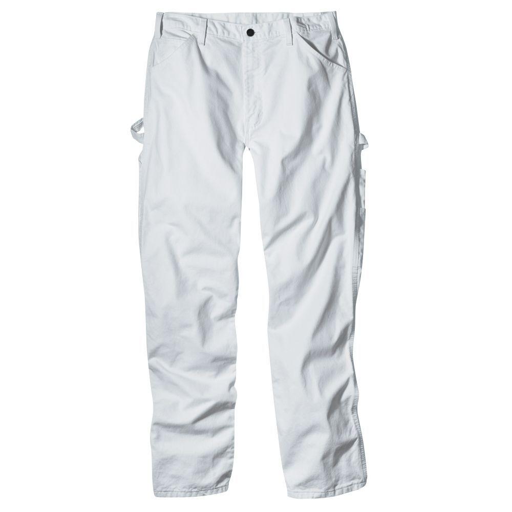 Dickies Relaxed Fit 36 34 White Painters Pant 1953WH3634 The Home Depot   Dickies Paint Apparel Safety Accessories 1953wh3634 64 1000 