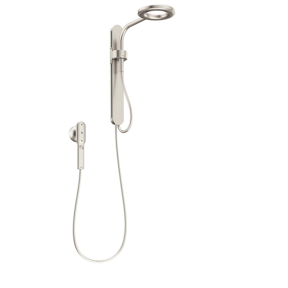 Photo 1 of Nebia 1-Spray 8 in. Dual Shower Head and Handheld Shower Head with Magnetic Dock in Spot Resist Brushed Nickel