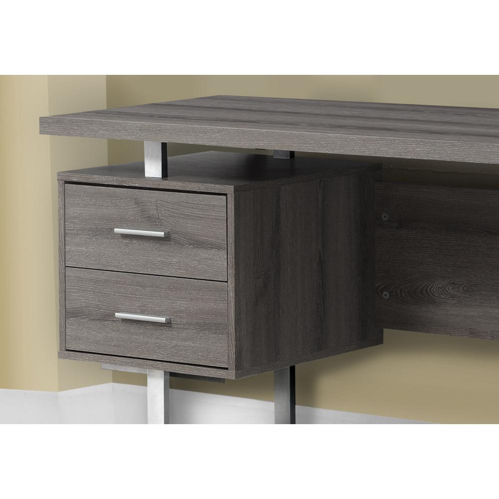 Monarch Specialties Dark Taupe Desk With Drawers I 7082 The Home Depot