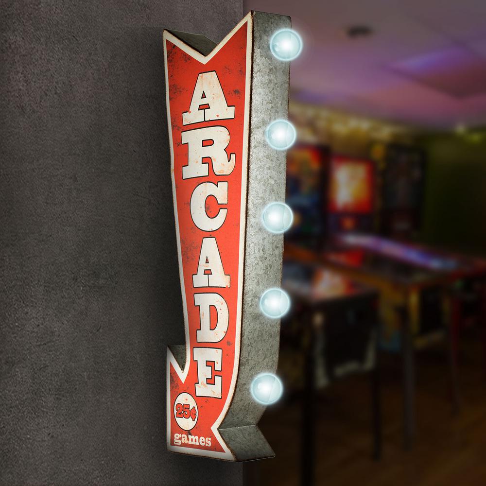 crystal art gallery arcade games metal arrow vintage marquee ledcrystal art gallery arcade games metal arrow vintage marquee led sign