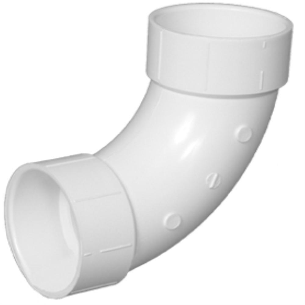 Charlotte Pipe 6 In PVC DWV 90 Degree Long Sweep 1 4 Hub X Hub Elbow 