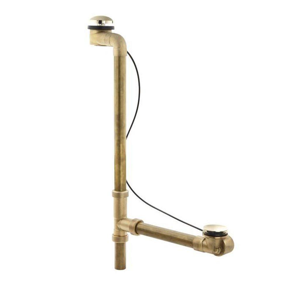KOHLER Clearflo Horizontal Overflow Bath Drain, Vibrant French GoldK