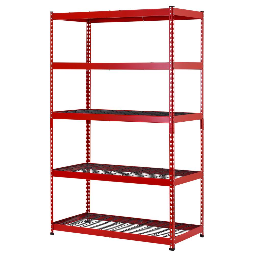 Red for sale online Muscle Rack UR601872WD5-R 5 Shelf Steel Rack 