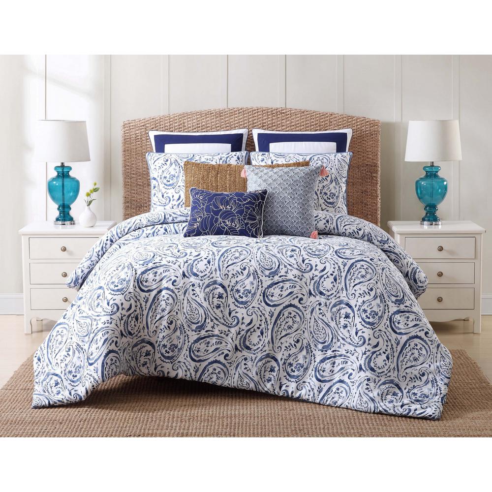 Oceanfront Resort Indienne 3 Piece Blue And White King Comforter Set Cs1963kg 1500 The Home Depot