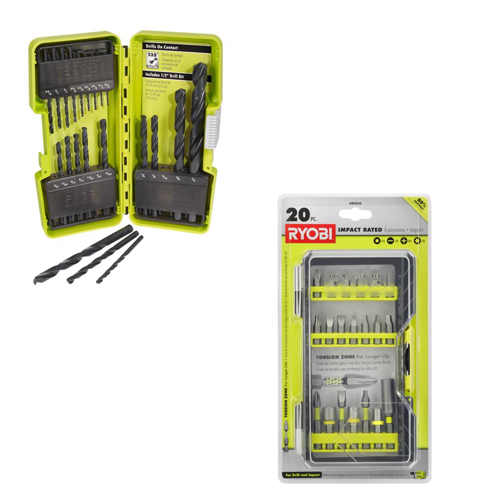 Ryobi Drilling Bits Drive Large 90 Pieces Set Wood Metal Plastic Hex Shanks Case