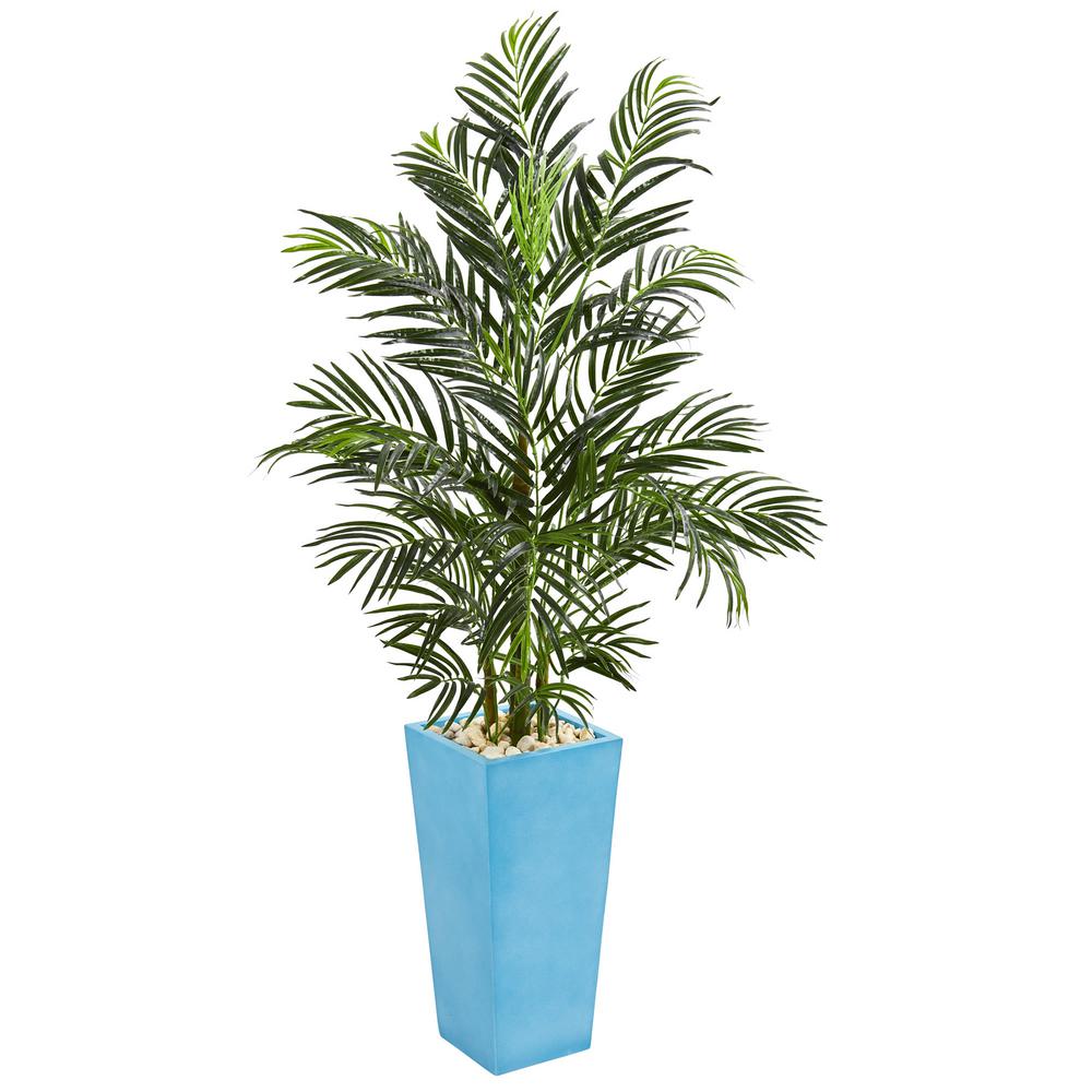 Nearly Natural Indoor Outdoor 5 Ft Areca Palm Artificial Tree In   Nearly Natural Artificial Foliage 5677 64 1000 