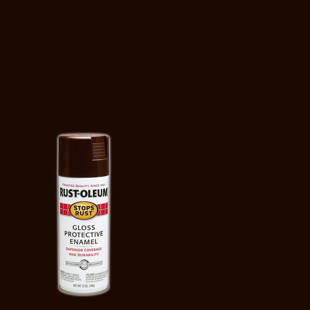 RustOleum Stops Rust 12 oz. Protective Enamel Gloss Kona Brown Spray