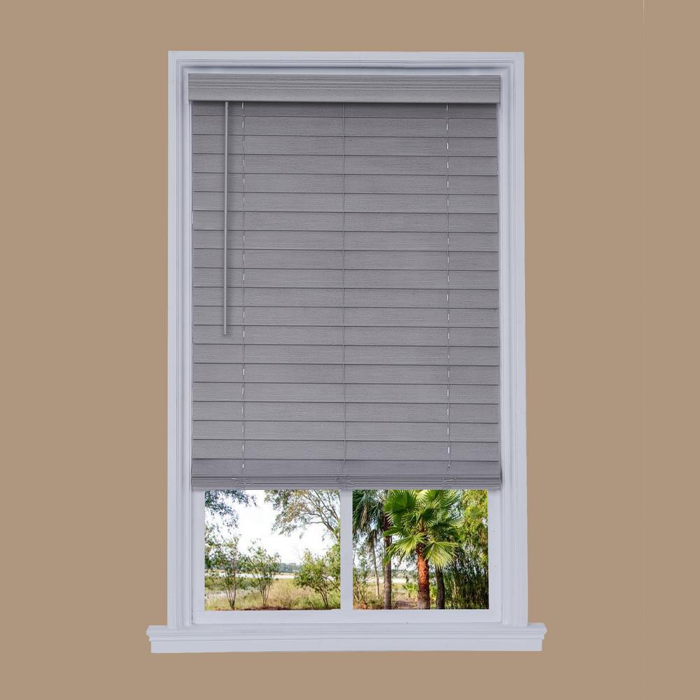 Unbranded Steel Gray Cordless 2 5 In Distressed Faux Wood Blind 39 In W X 72 In L Dfhsb4272 39 The Home Depot