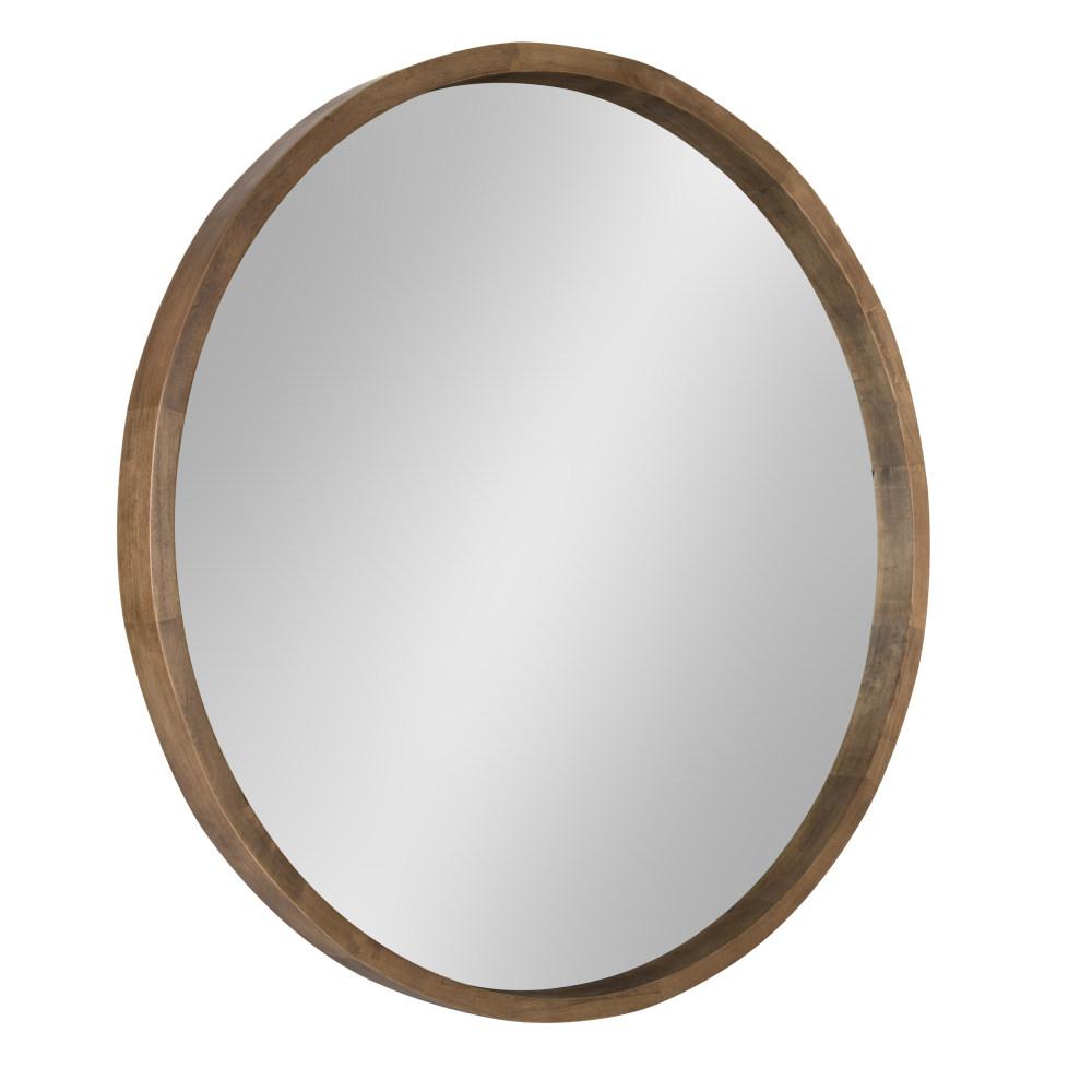 Round Mirrors Wall Decor The Home Depot Hutton Round Rustic Brown Mirror