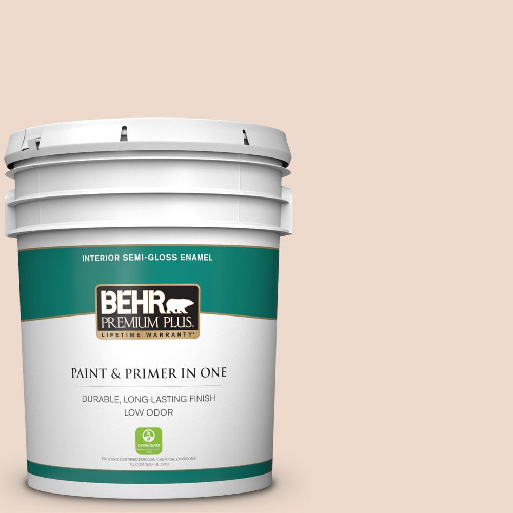BEHR PREMIUM PLUS 5 gal. BWC22 Lambskin SemiGloss Enamel Low Odor