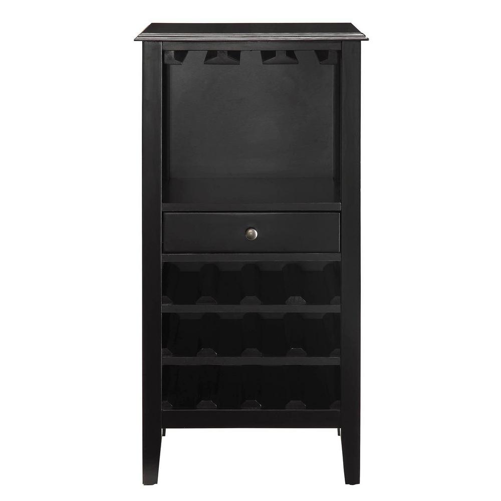 Usl Kent 12 Bottle Black Small Bar Cabinet Sk19147 The Home Depot Usl Kent 12 Bottle Black Small Bar Cabinet