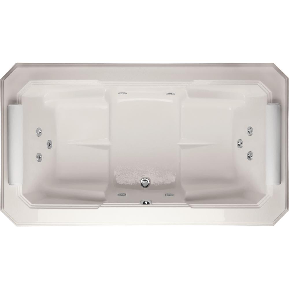 Hydro Systems Mystique 78 in. Acrylic Rectangular Drop-in Air Bath and Whirlpool Bathtub in White For Sale