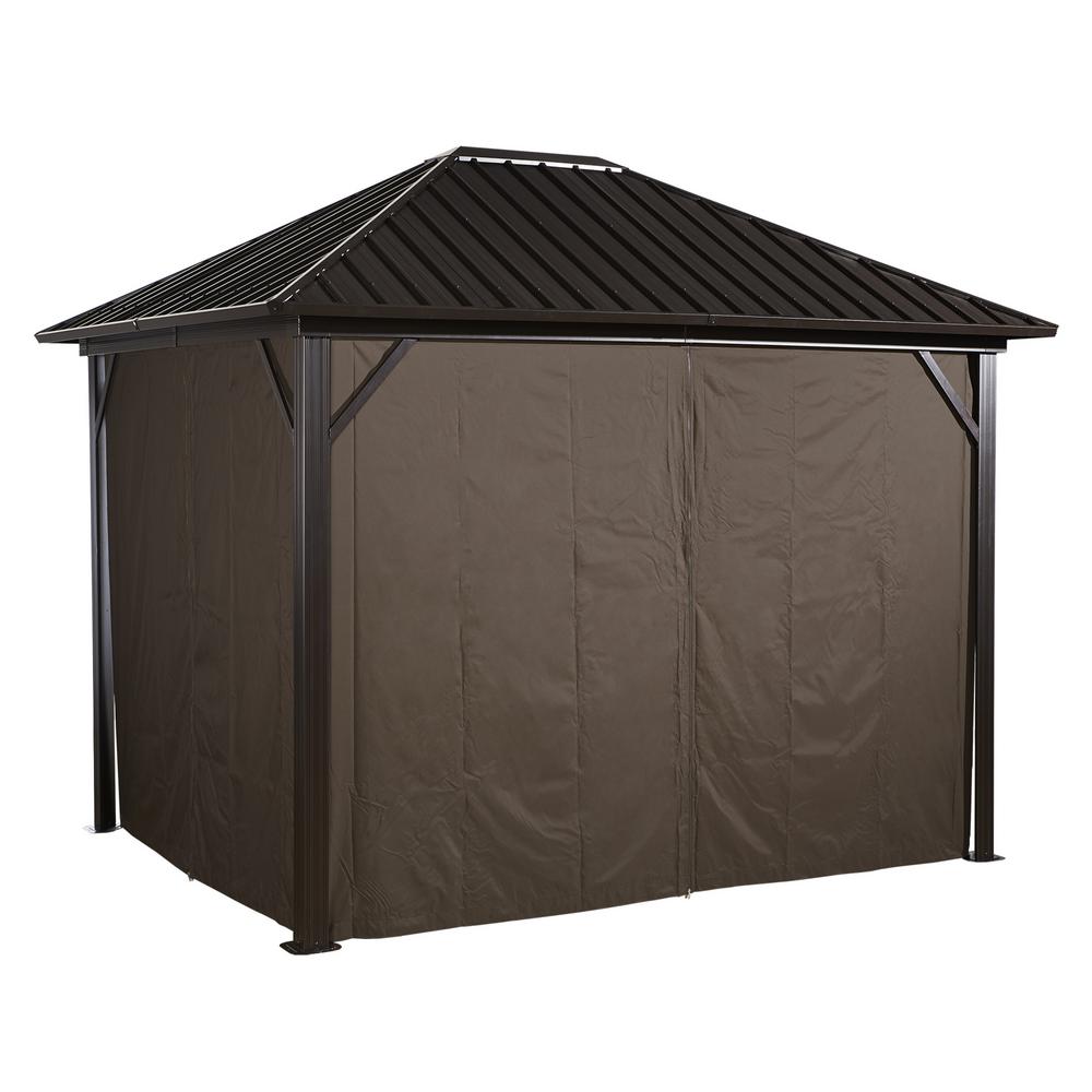 Sojag 12 Ft W X 12 Ft H Curtains Set Of 4 For Genova In Brown