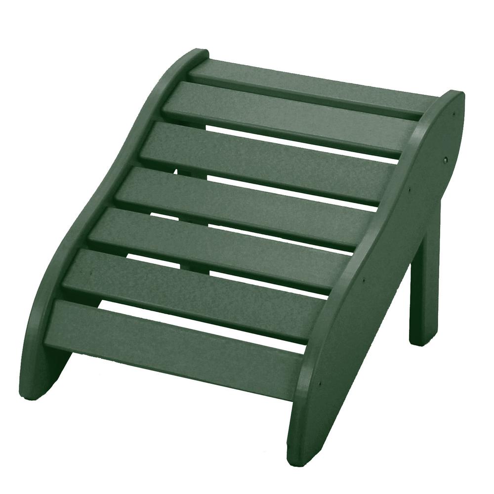 Pawleys Island Essentials Green Durawood Outdoor Ottoman Essentials Pawleys Green Durawood Outdoor Ottoman Footrest