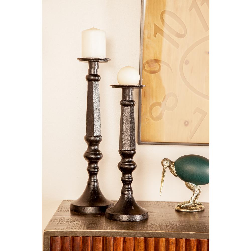Litton Lane Black Baer Inspired Iron Candle Holders Set Of 3 Litton Lane Black Baer Inspired Iron Candle Holders Set Of 3