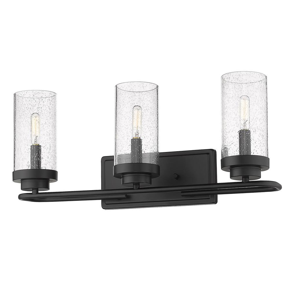 Golden Lighting Holden 4.5 In. 3-light Black Bath Vanity Light-2380-ba3 