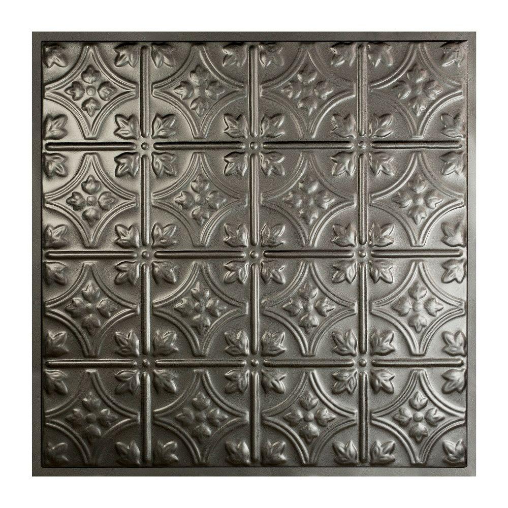 Hamilton 2 ft. x 2 ft. Lay-in Tin Ceiling Tile in Argento