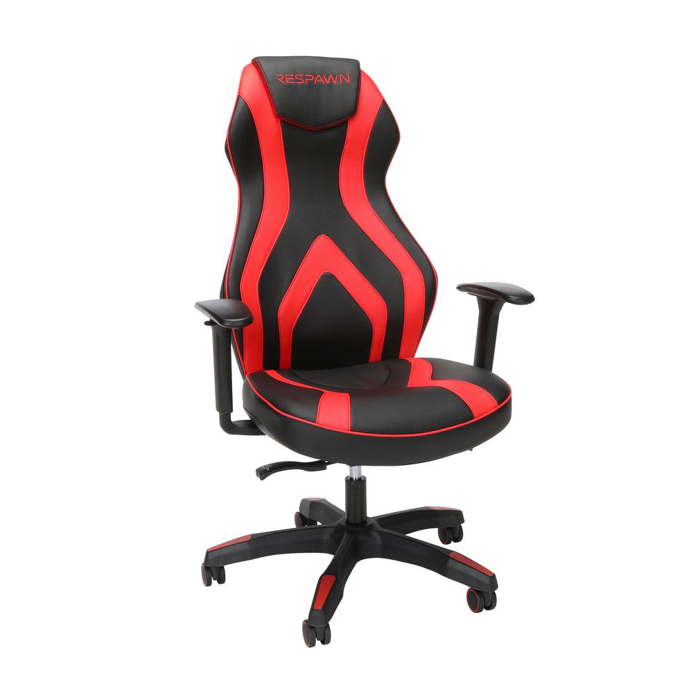 OFM Essentials Collection High Back PU Leather Gaming Chair, in Red