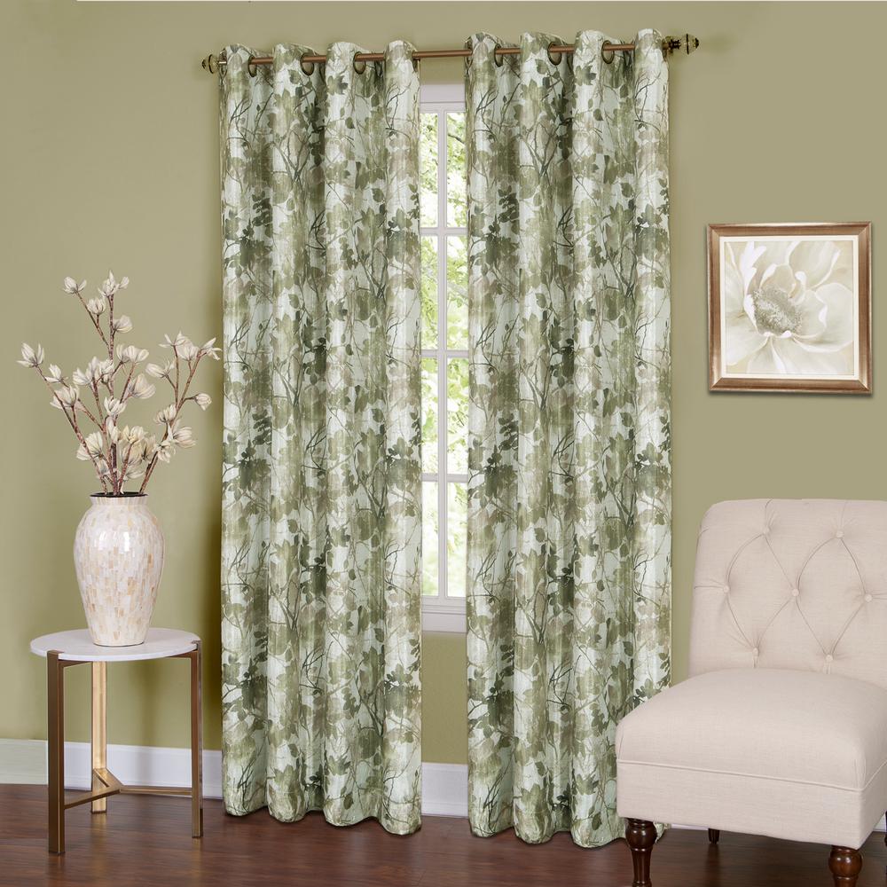 Achim Tranquil 84 In L Grommet Window Curtain Panel In Green