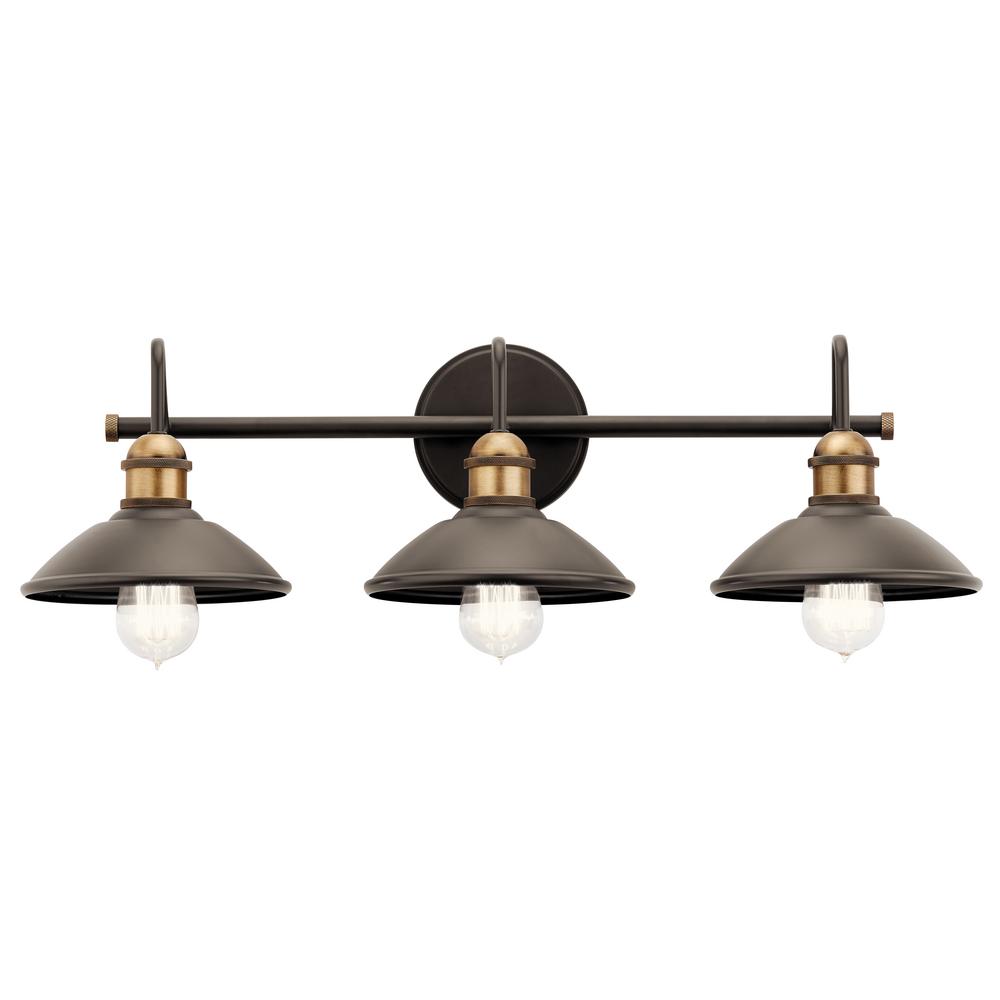 Kichler Clyde 3 Light Olde Bronze Vanity Light 45945oz The Home Depot