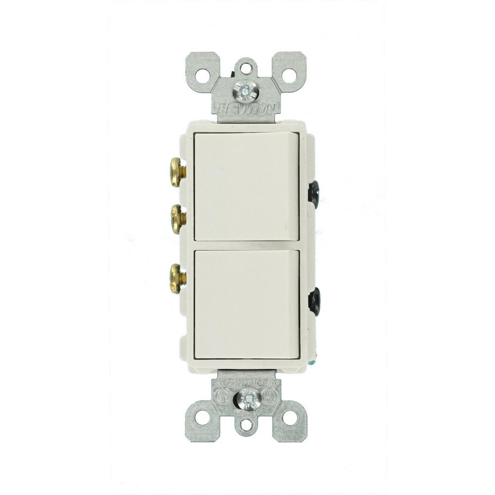 Leviton Decora 15 Amp 3 Way Ac Combination Switch White