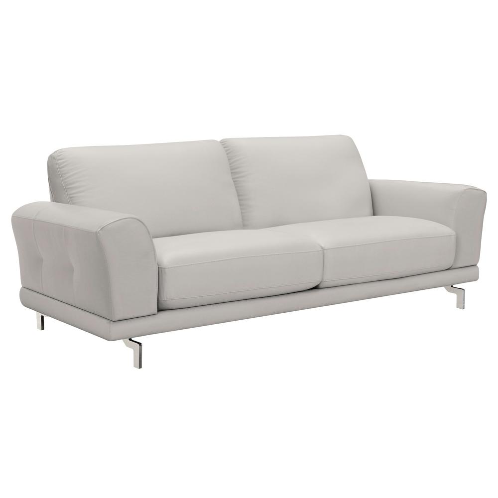 Armen Living Armen Living Genuine Dove Grey Leather Contemporary Sofa   Grey Armen Living Sofas Loveseats Lcev3gr C3 145 