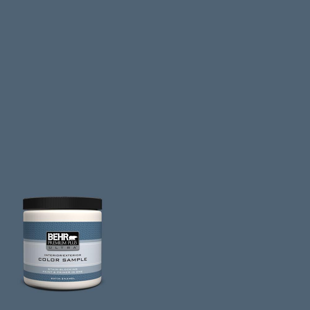 BEHR Premium Plus Ultra 8 oz. #T17-17 Midnight Show Satin Enamel ...