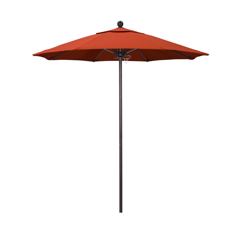 California Umbrella 7 5 Ft Market Bronze Fiberglass Pulley Open