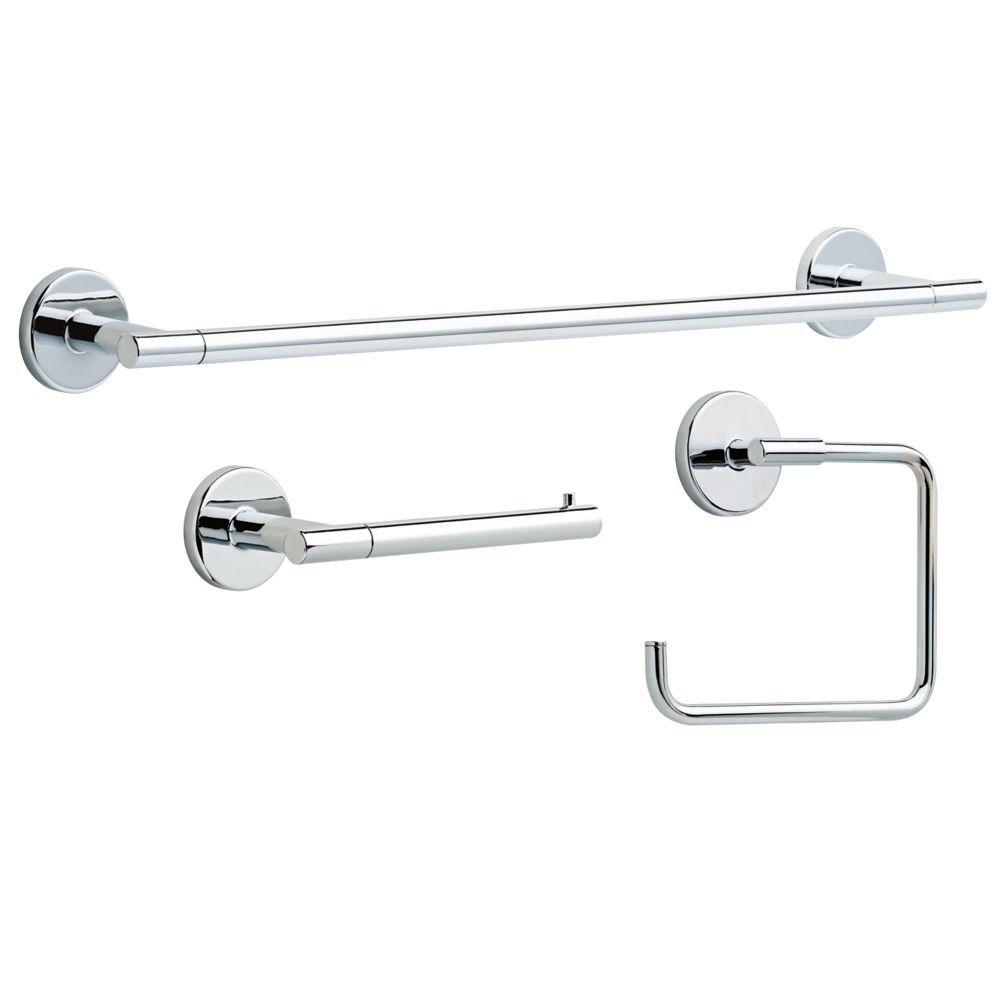 Polished Chrome Bathroom Accessories Set Towel Bar Bath Hardware Set Wall Mount