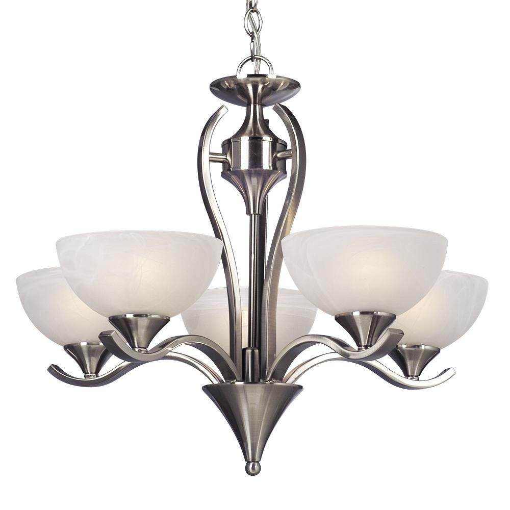 Filament Design Negron 5Light Brushed Nickel Incandescent Chandelier