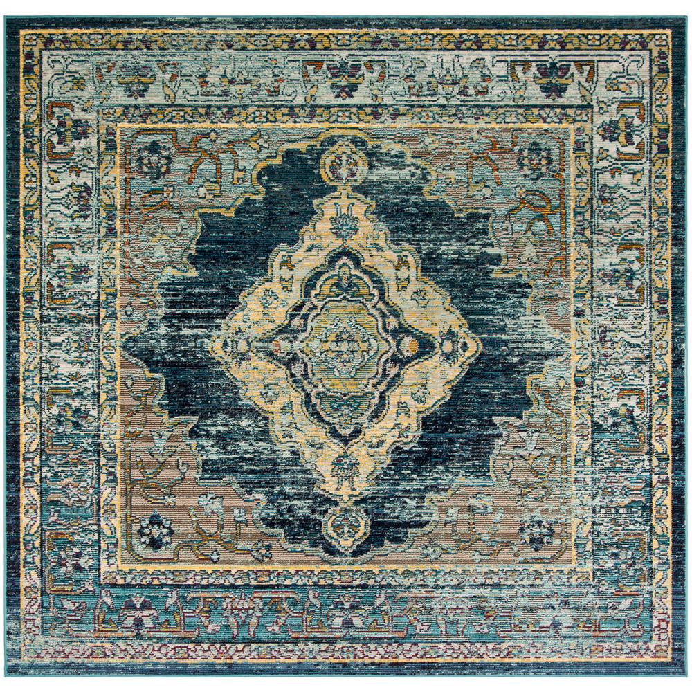Safavieh Crystal Blue Yellow 7 Ft X Square Area Rug Crs500m Crystal Blue Yellow 7 Ft X Square Area Rug