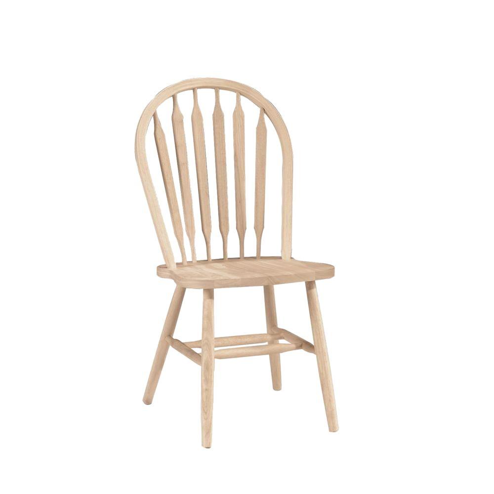 International Concepts Unfinished Wood Arrow Back Windsor Dining Chair 1c 113 The Home Depot