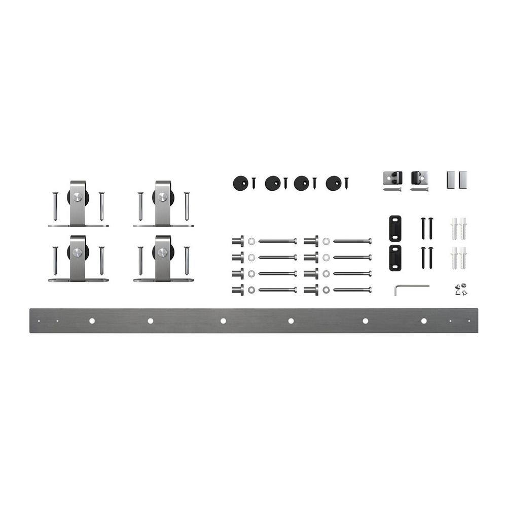 American Pro Decor 5 ft. Stainless Steel Mini Sliding Rolling Barn Door