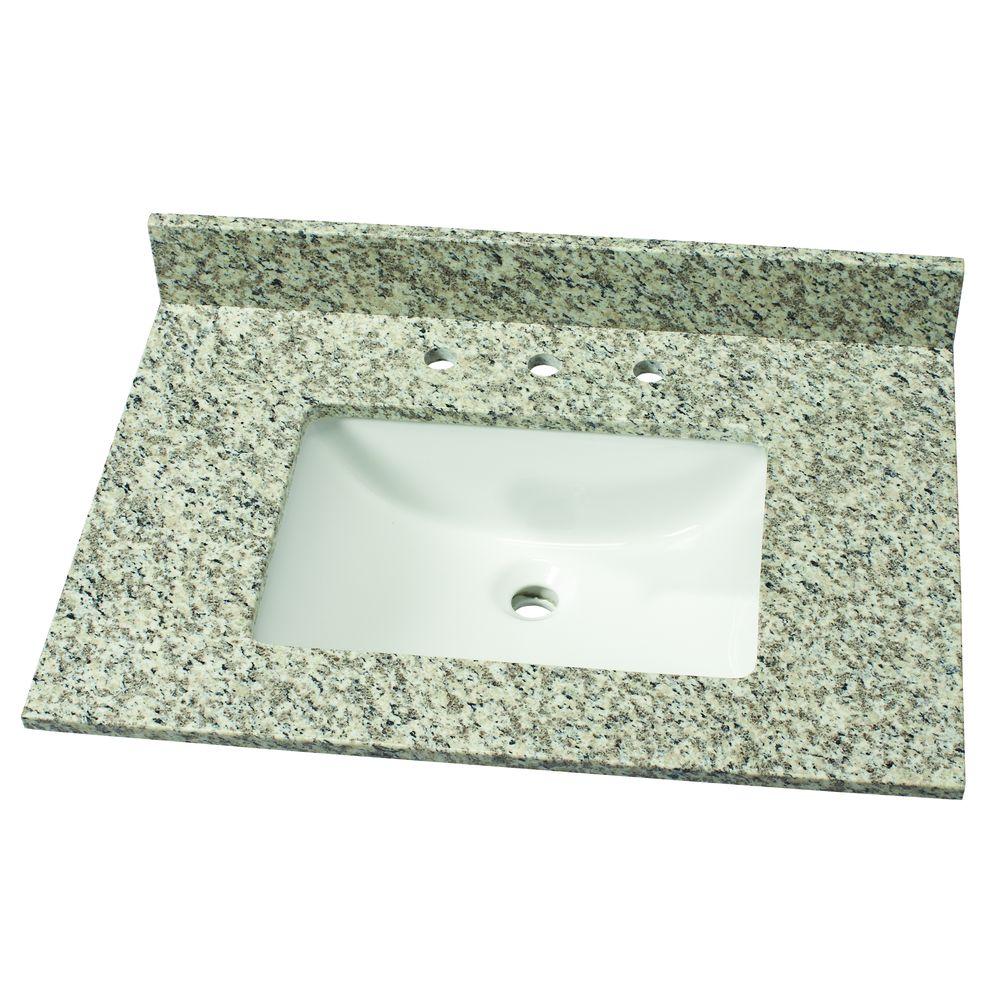 Msi 31 In W Granite Single Vanity Top In Blanco Perla With White