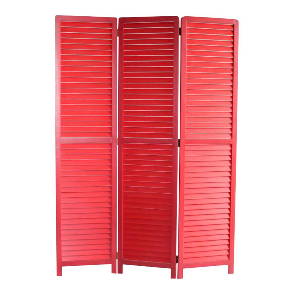 Mariana 5.58 ft. Red 3Panel Screen Divider 274726 The Home Depot
