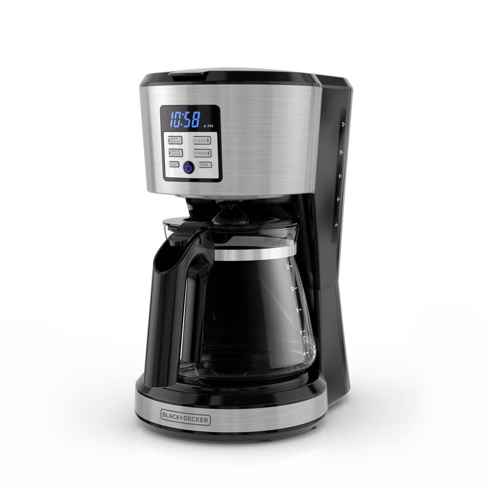 BLACK+DECKER 12Cup Silver Accents Programmable Coffeemaker with Vortex